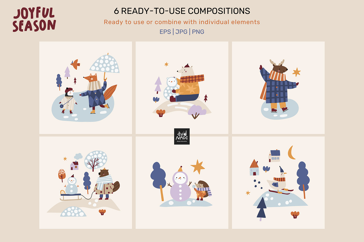 Joyful Season — Winter Clipart, a Seasonal Illustration by avdnadi (Photo 5 of 11)