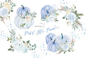 Pastel Blue Pumpkin Clipart