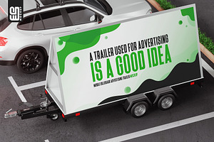 Mobile Billboard Adv Trailer Mockup