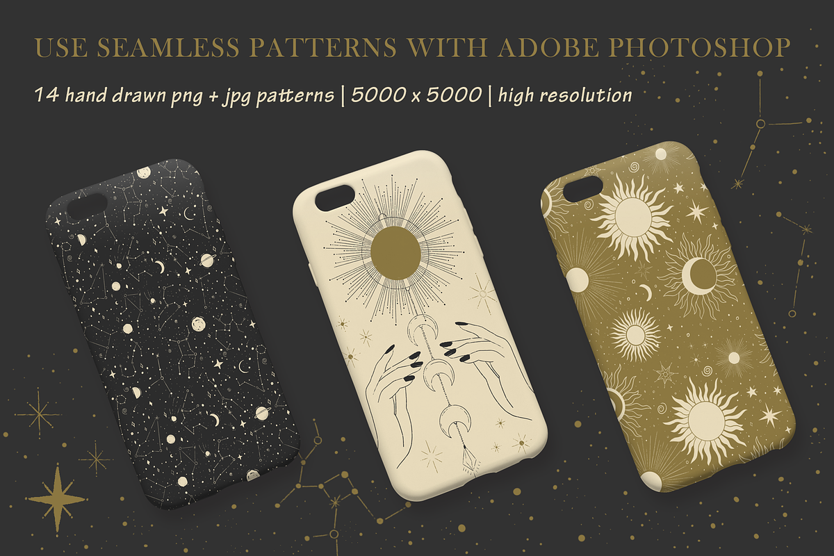 Celestial Soul. Sun Moon Space., a Pattern Graphic by Alena Zaytseva (Photo 10 of 18)