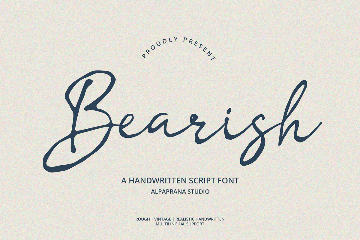 Bearish - Handwritten Script Font, a Handwritten Font by Alpaprana (Photo 1 of 9)
