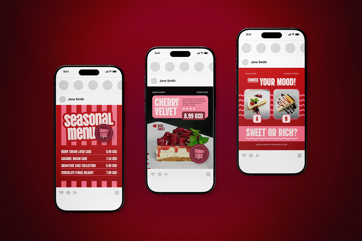 Bakery & Dessert Social Media Pack, a Flyer Template by The Good Store (Photo 4 of 4)