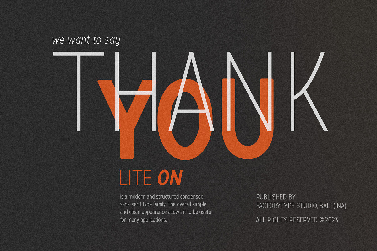 LiteOn Condensed, a Sans Serif Font by FactoryType Studio (Photo 12 of 12)