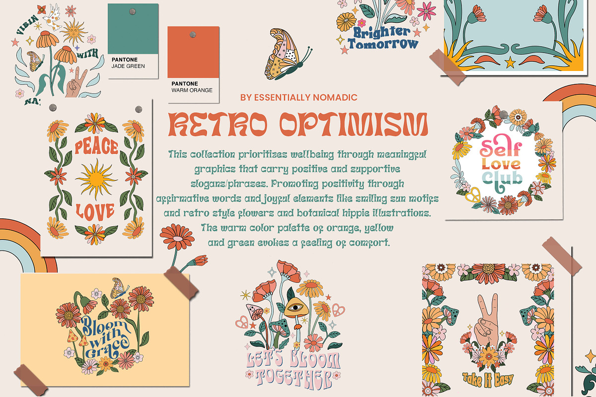 Retro Optimism Graphic Collection, an Illustration by Essentially Nomadic