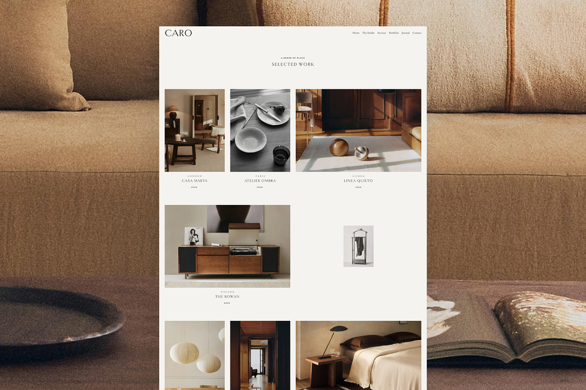 CARO Interior Design Squarespace Template