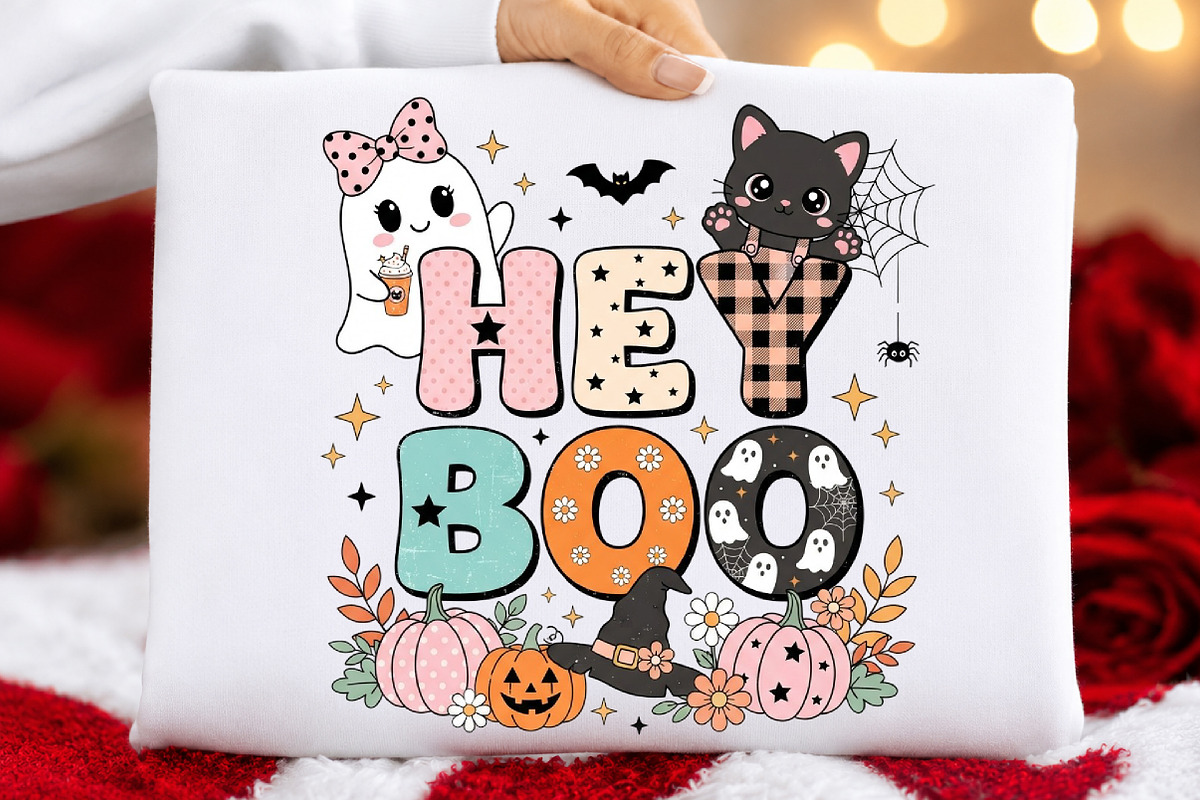 Hey Boo Retro Halloween PNG, a Seasonal Illustration by DreamCafeArt (Photo 5 of 7)