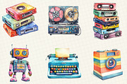 Retro Technology Sublimation Clipart, an Illustration by OK Design (Thumbnail 4 of 5)