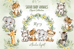 Safari Animals Clipart Collection
