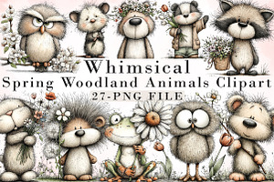 Whimsical Spring Woodland Animals, an Illustration by Libby Wishes