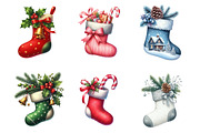 Christmas Stockings Clipart Bundle, an Illustration by SinaCreation (Thumbnail 3 of 7)