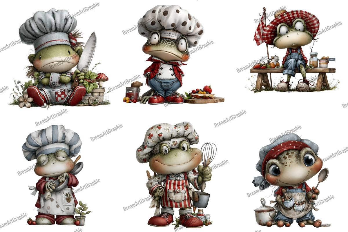 Frog Cutting Board Clipart, an Illustration by DreamArtGraphic (Photo 3 of 4)