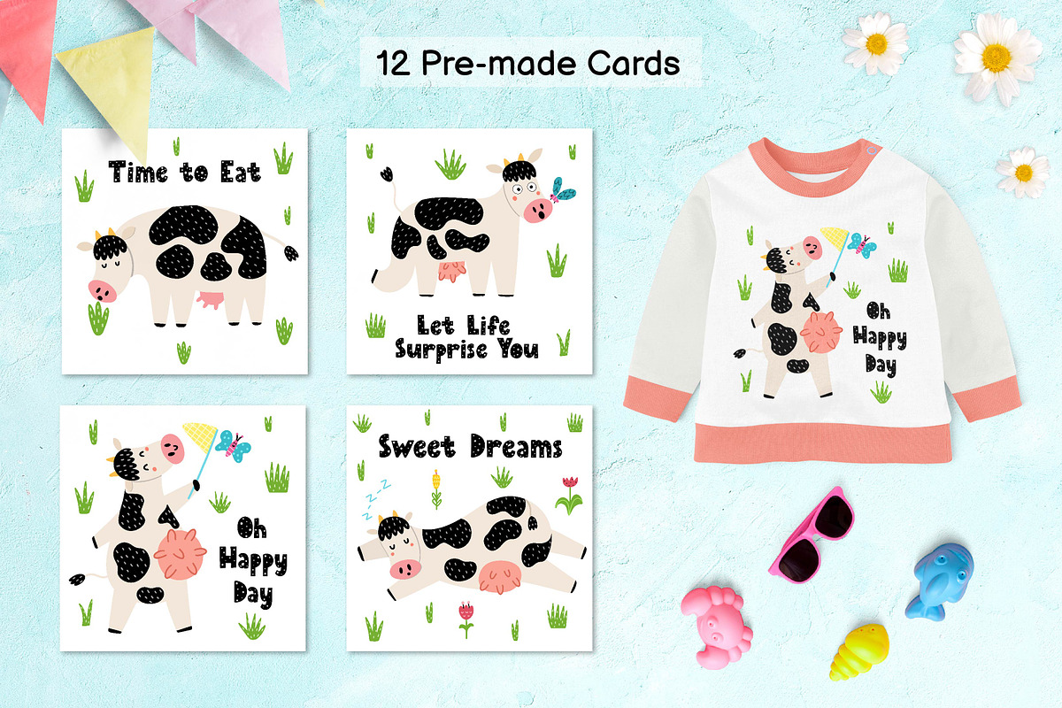 Moo Collection - Clipart & Patterns, an Animal Illustration by Gulnara Sabirova (Photo 7 of 12)