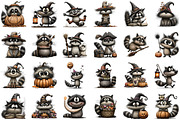Halloween Raccoon Clipart Bundle, a Seasonal Illustration by designcity5 (Thumbnail 2 of 5)