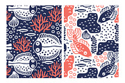 SEA LIFE | Seamless patterns pack, a Pattern Graphic by Nastya Tkachova (Thumbnail 3 of 6)