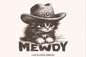 Meowdy Cute Cat, Ranch Life Png, Rod