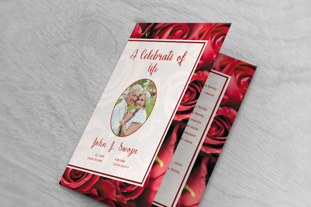 Funeral Program Template Red Rose, a Brochure Template by Madhabi Studio (Photo 6 of 6)
