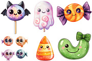 Kawaii Halloween Candy Stickers PNG, an Illustration by Designking (Thumbnail 2 of 4)