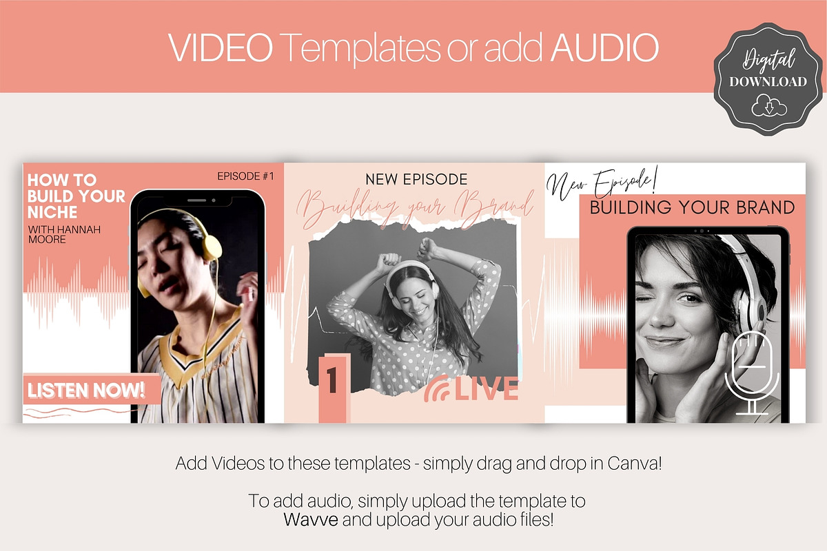 50 Podcast Instagram Template BUNDLE, a Social Media Template by Templatables (Photo 6 of 12)