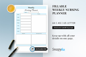 Weekly Nursing School Printable Plan