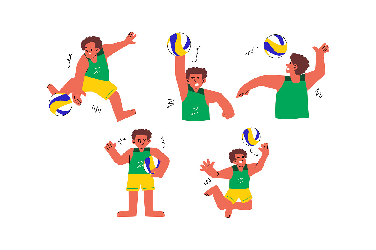 Character Beach Volleyball Man Vol.2, a Sport Illustration by SLAB! Design (Photo 3 of 3)