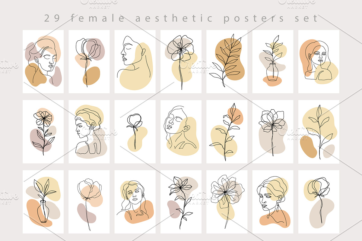 Female Aesthetic One line Drawings, a Graphic by Katrinelly (Photo 7 of 19)