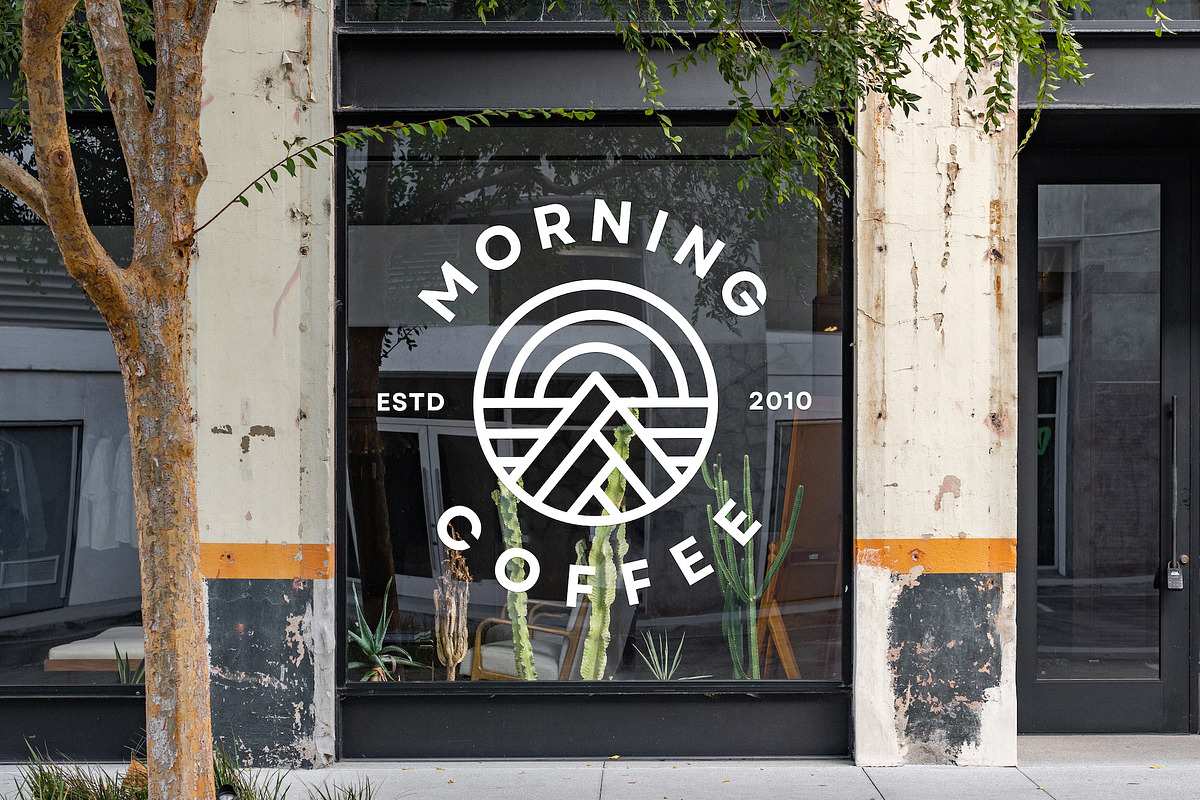 Storefront Window Decal Mockup PSD