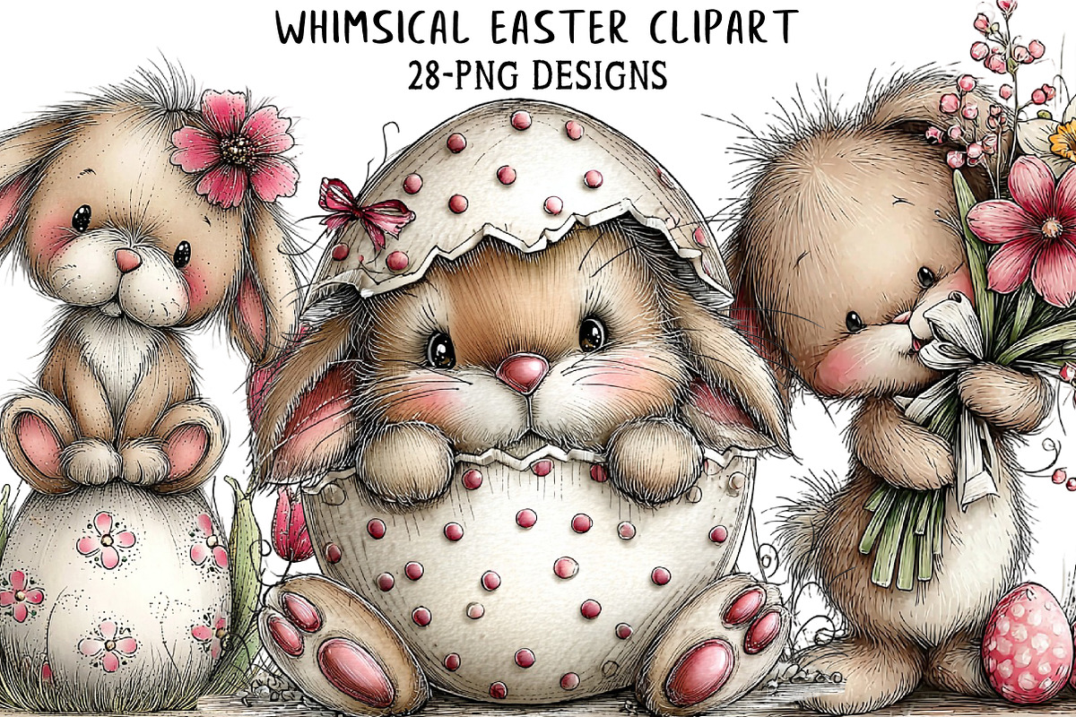 Whimsical Easter Clipart, an Illustration by Daily.Designs (Photo 1 of 7)