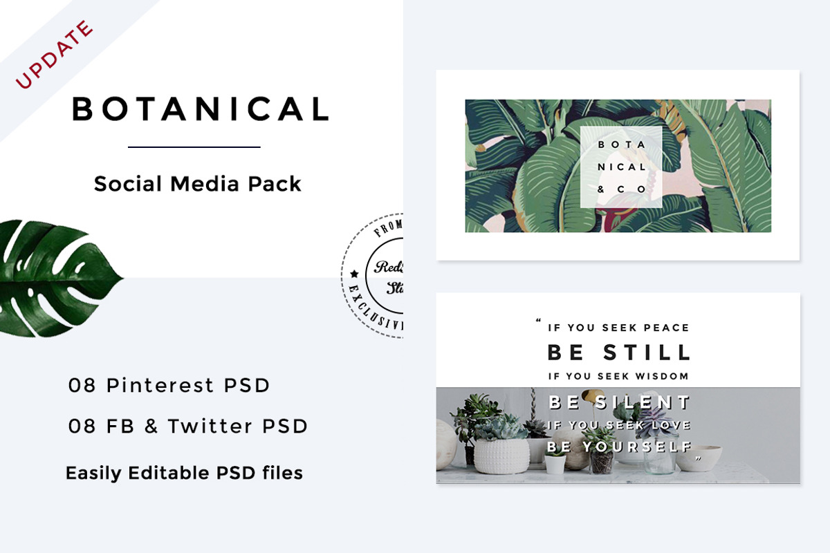 Botanical Social Media Pack, a Templates & Theme by RedRiver Studio (Photo 10 of 12)
