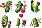 Cute Pickle in Valentines Clipart, an Illustration by DreamCafeArt (Thumbnail 2 of 5)