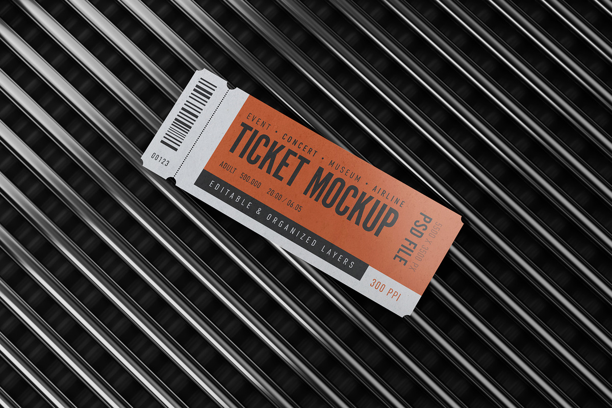 Ticket Mockup Set, a Books & Magazine Mockup by mockupatelier (Photo 5 of 7)