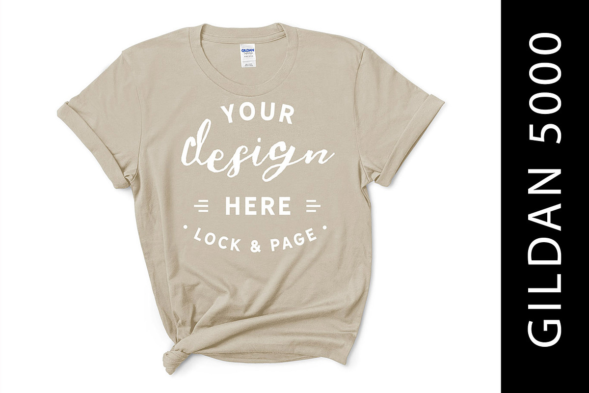 Female Gildan 5000 Mockup Bundle, a Shirt Mockup by lock and page (Photo 3 of 15)