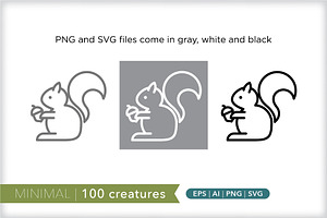 Minimal 100 Creature Icons