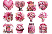 Watercolor Valentine's Day Clipart, an Illustration by DreamCafeArt (Thumbnail 3 of 6)