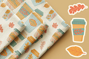 Autumn Coffee patterns & clipart, a Food Illustration by Carpet Tapete Pretzel (Thumbnail 7 of 10)