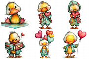 Cute Baby Duck Valentine Clip-art, an Illustration by Daily.Designs (Thumbnail 4 of 8)