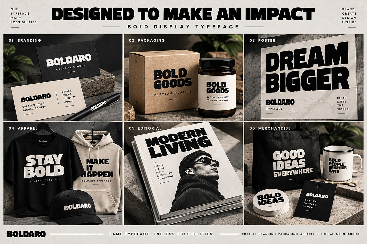 Boldaro – Bold Display Typeface, a Slab Serif Font by Wow Magic (Photo 2 of 5)