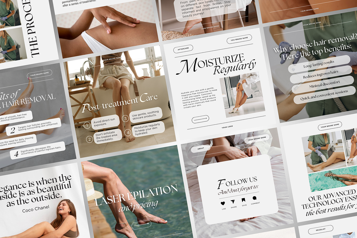 Laser Hair Removal Insta Templates, a Social Media Template by DesignsbyMariaStudio (Photo 3 of 10)