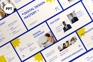 White Blue Company Profile PPT, a Presentation Template by graphicook