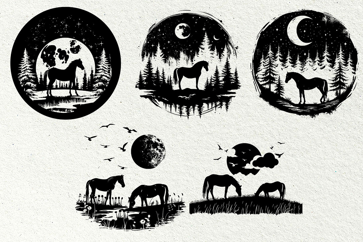 Horse SVG Bundle. Horse and girl, an Animal Illustration by DENIDigitalArtSudio (Photo 8 of 9)