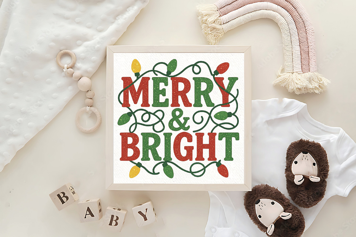Merry and Bright PNG Christmas PNG, an Illustration by CraftArtStudio (Photo 4 of 4)