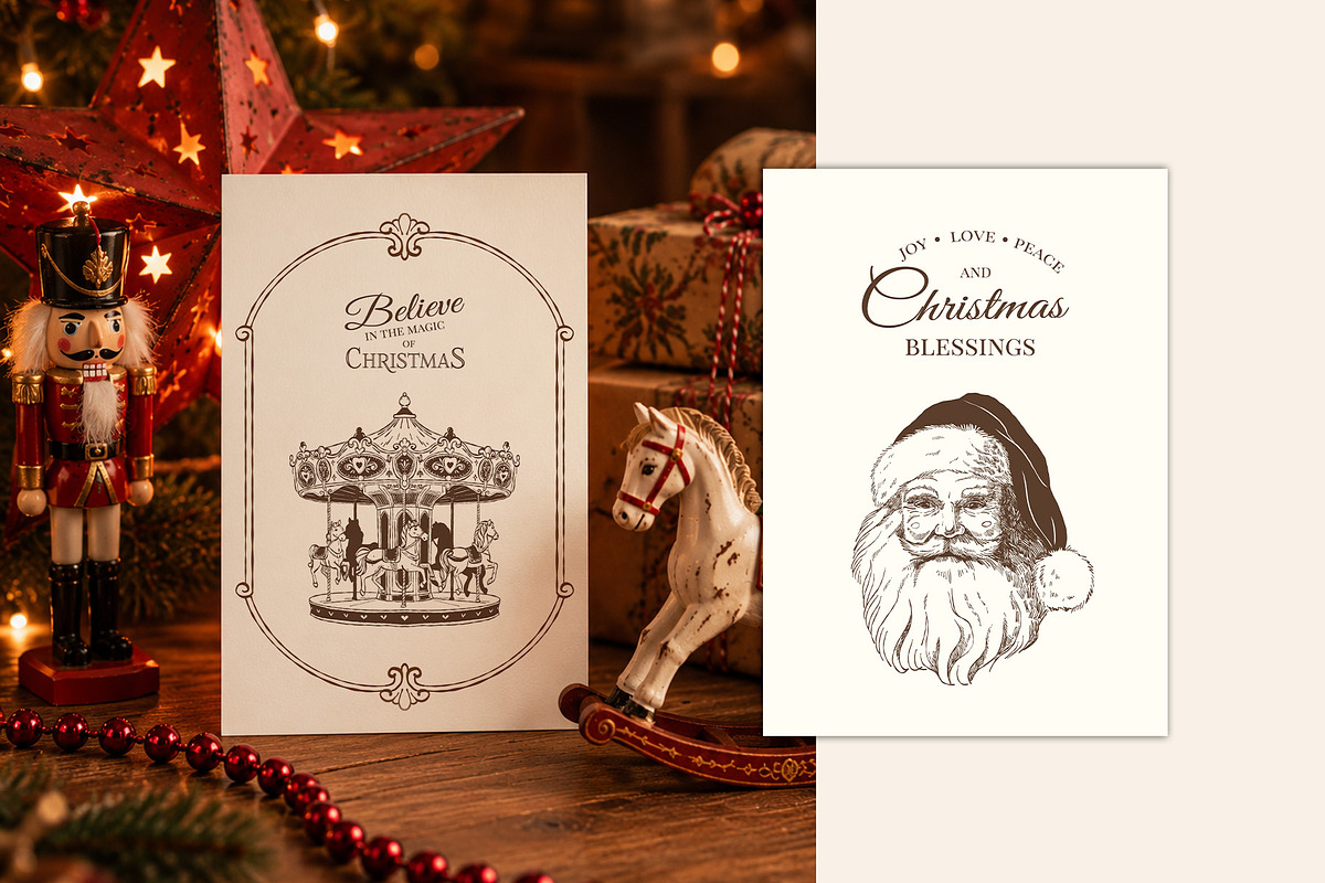 Vintage Christmas Fair Vector Set, an Object Graphic by VerAna (Photo 13 of 19)
