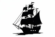 Classic Sailing Ship Vector Bundl, an Object Graphic by hafijul (Thumbnail 4 of 11)