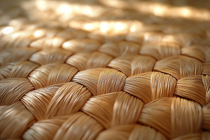 Close-up shot of intricately woven natural fibers showcasing texture and patter, a Business Photo by ImageMir