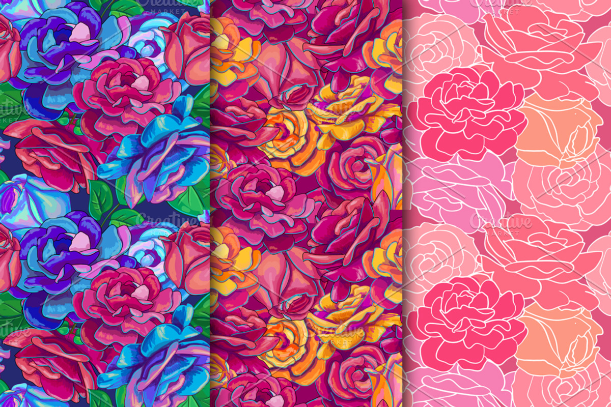 Rose, Hibiscus, Lotus: floral Bundle, a Texture Illustration by Daria Volyanskaya (Photo 5 of 8)