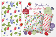 Blueberries,  Strawberries, a Pattern Graphic by oKOLOstyle (Thumbnail 1 of 6)
