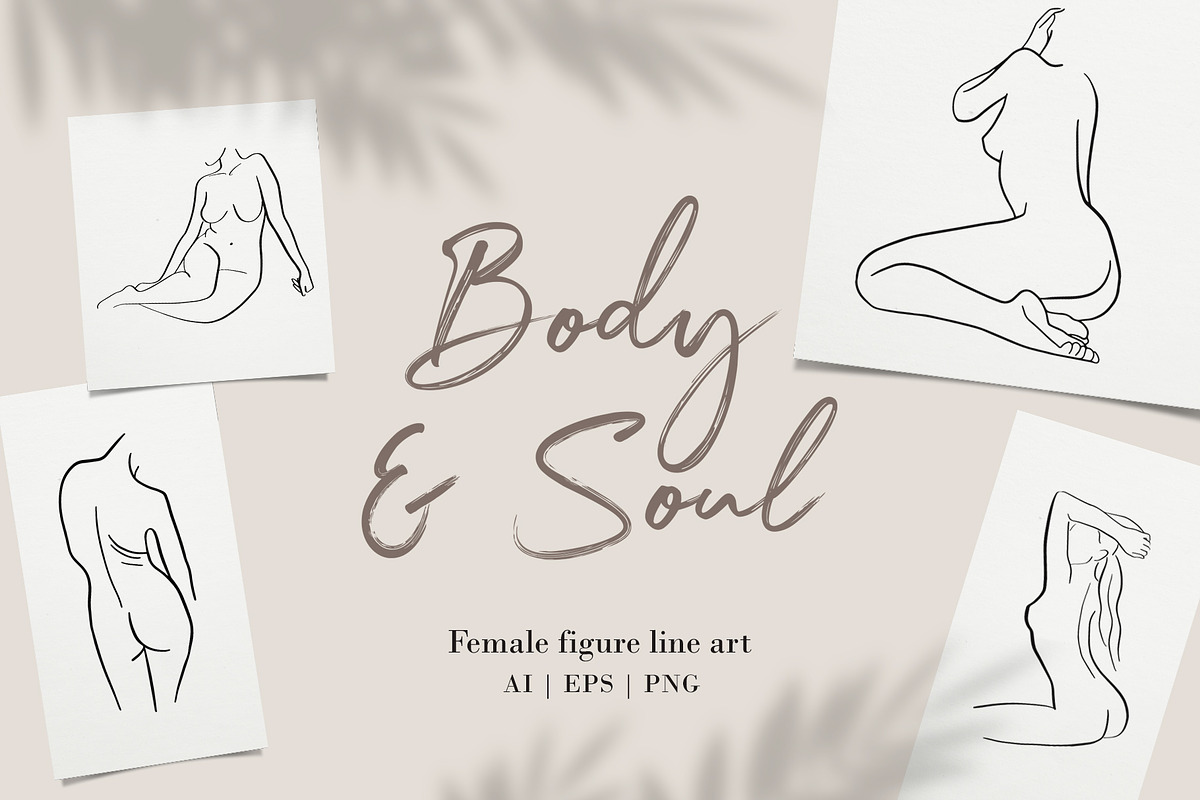 Body & Soul. Female Figure Line Art, a Healthcare Illustration by mejorana (Photo 1 of 12)
