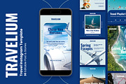 Modern Travel Social Media Kit, a Social Media Template by Nenjo Studio (Thumbnail 1 of 5)