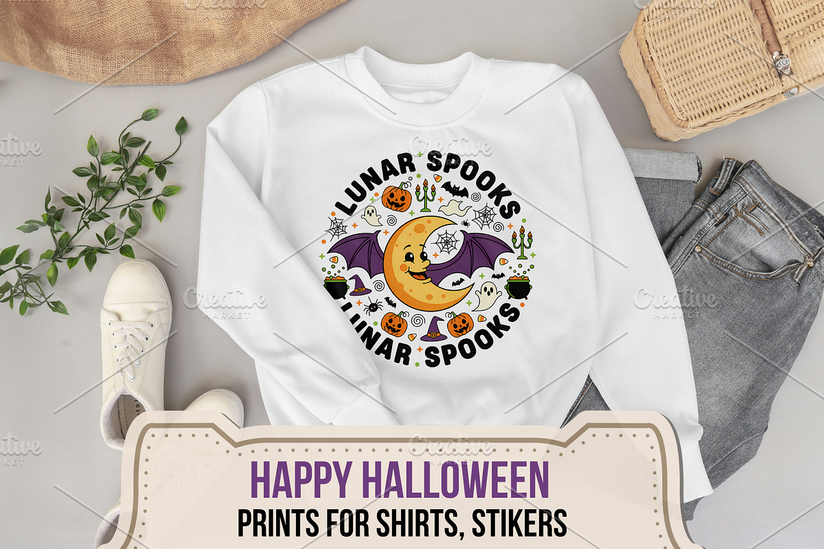 Halloween Print for Shirts, an Illustration by Print Haven Mochi Vintage (Photo 1 of 11)