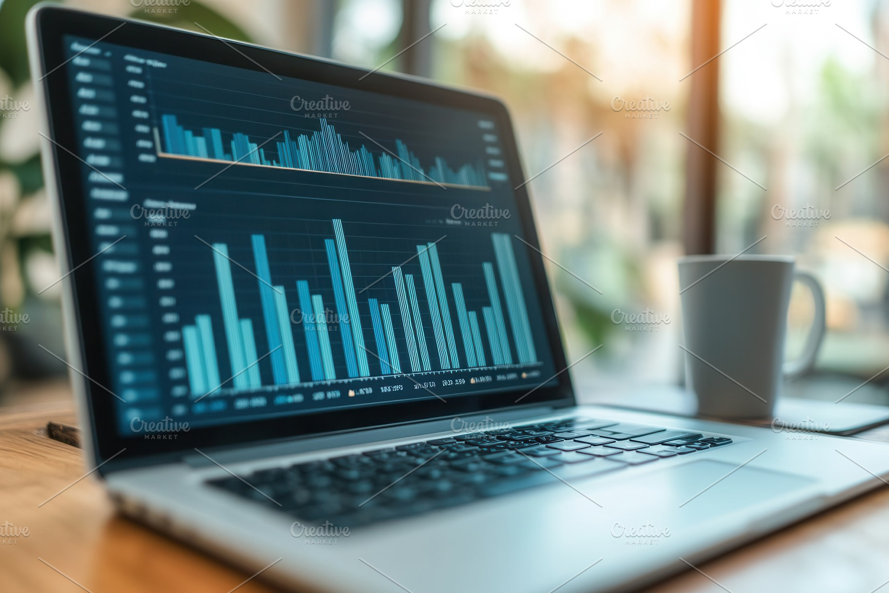 Data analysis concept on a laptop, a Photo by Pavel_design
