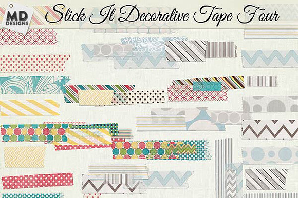 Digital Washi Tape Layered Patterns preview 3